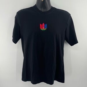 Adidas Originals Multi-Color Trefoil Tee Black Embroidered Logo Fits Small (A1)